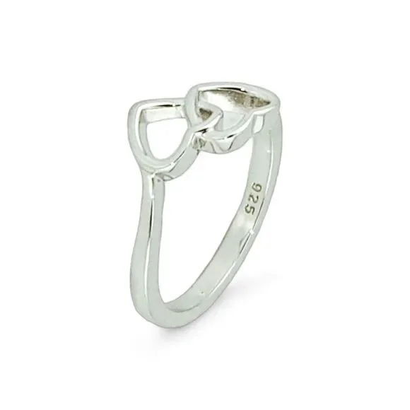 Sterling Silver Double Heart Ring - Picture 5 of 5